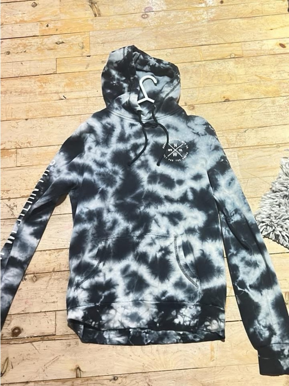 Tie-Dye Black and White Hoodie Sweatshirt - Kids